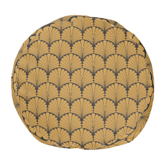 Art Deco Geometric Floral Texture Pouf