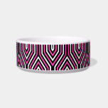 Art Deco Geometric - fuchsia pink, black and white Bowl<br><div class="desc">Textile pattern based on the geometry of Art Deco architectural details - black and white with deep fuchsia pink</div>