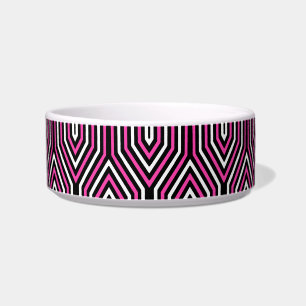 Art Deco Geometric - fuchsia pink, black and white Bowl