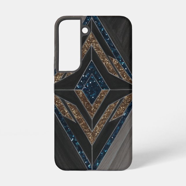 Art Deco Geometric Glitter Samsung Galaxy Case (Back)