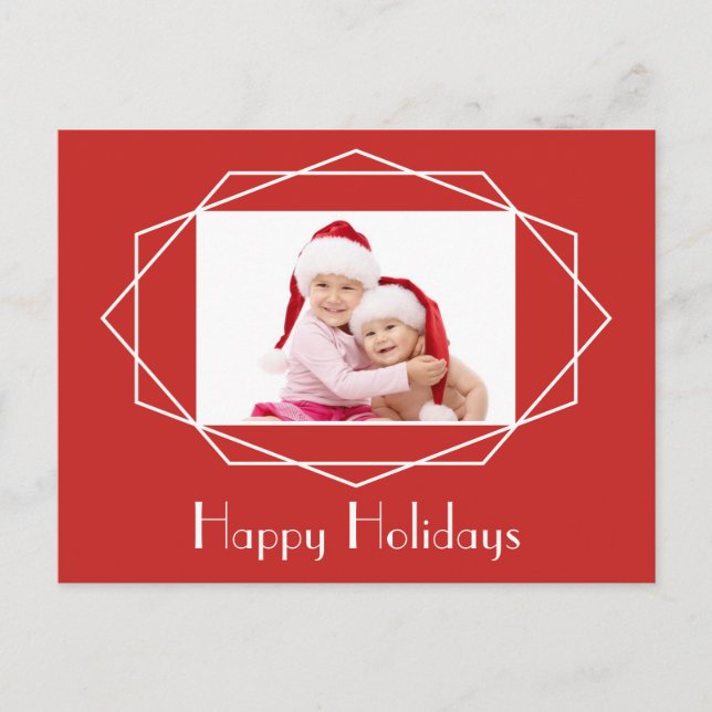 Art Deco Geometric Holiday Photo Postcard (Front)