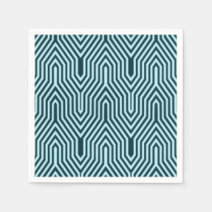 Art Deco Geometric - indigo and ice blue Napkins