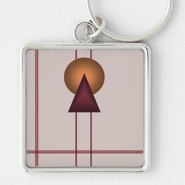Art Deco Geometric Keychain (Front)