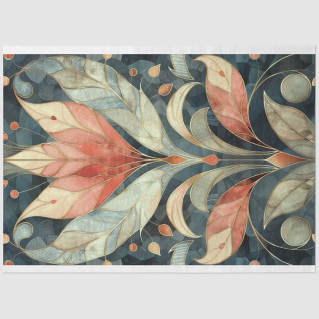 Art Deco Geometric Lotus Pattern Roaring 20's Tissue Paper (Front)
