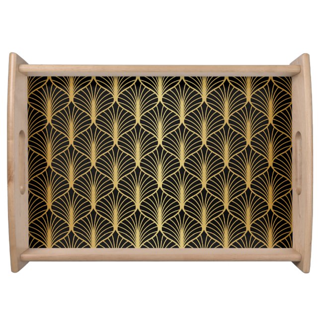 Art Deco Geometric Luxury Pattern Serving Tray (Front)