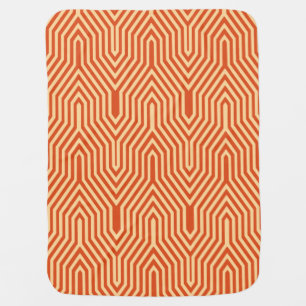 Art Deco Geometric - mandarin orange Baby Blanket