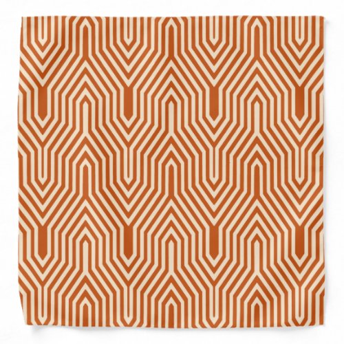 Art Deco Geometric _ mandarin orange Bandana