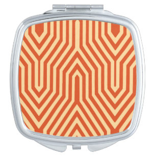Art Deco Geometric - mandarin orange Mirror For Makeup