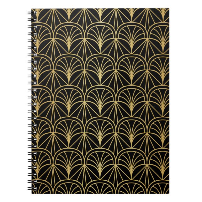 Art Deco Geometric Minimalistic Pattern Notebook (Front)