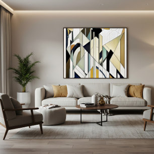 Art Deco Geometric Mosaic Acrylic Canvas Print