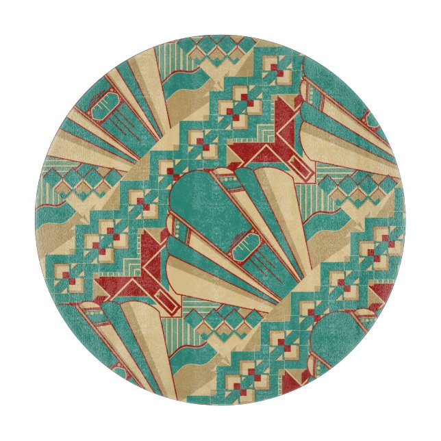 Art Deco Geometric Pattern Cutting Board (Front)