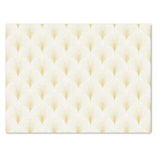 Art Deco Geometric Pattern In Gold  White Tissue Paper
