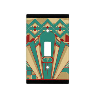 Art Deco Geometric Pattern Light Switch Cover