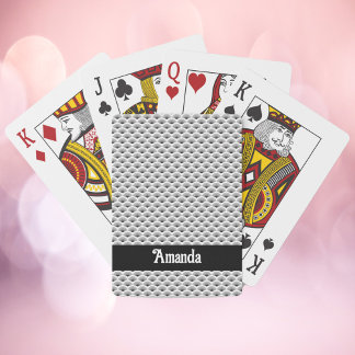 Art Deco Geometric Pattern Personalize Black White Poker Cards