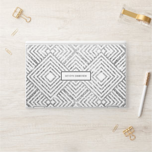 ART DECO geometric pattern simple silver glitter HP Laptop Skin