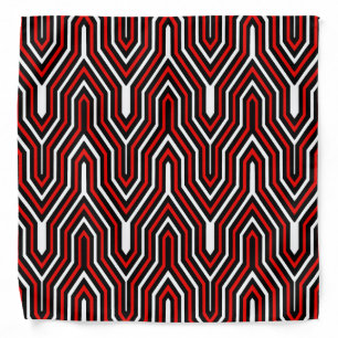 Art Deco Geometric - red, black and white Bandana