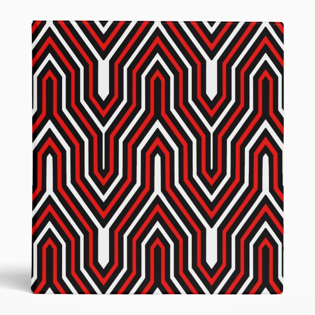 Art Deco Geometric - red, black and white Binder (Front)