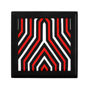Art Deco Geometric - red, black and white Keepsake Box