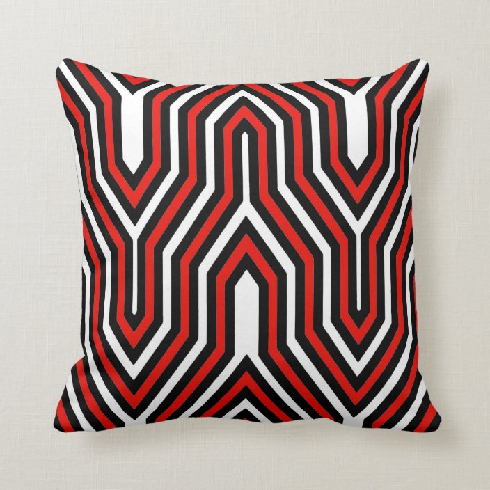 red black and white throw pillows