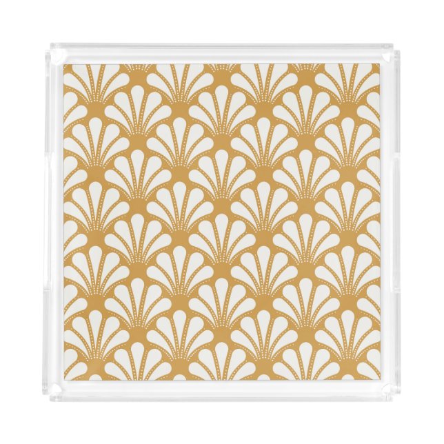 Art Deco Geometric Sea Shell Acrylic Tray (Front)