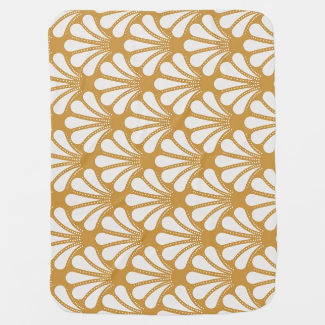 Art Deco Geometric Sea Shell Baby Blanket (Front)