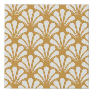 Art Deco Geometric Sea Shell Faux Canvas Print