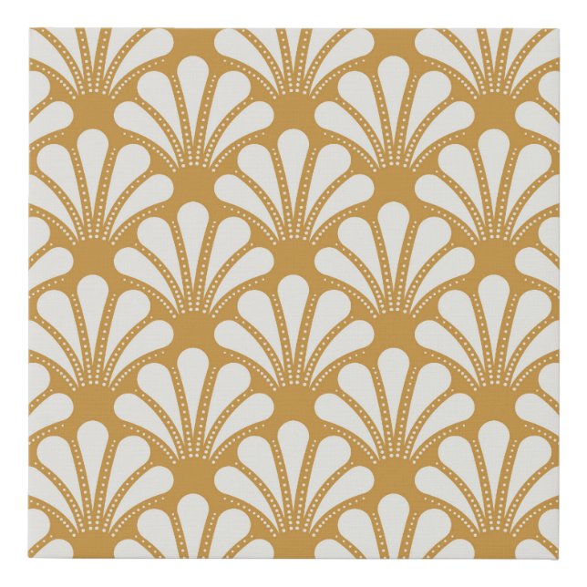 Art Deco Geometric Sea Shell Faux Canvas Print (Front)
