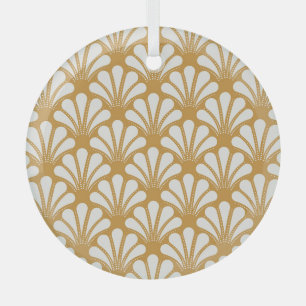 Art Deco Geometric Sea Shell Glass Ornament