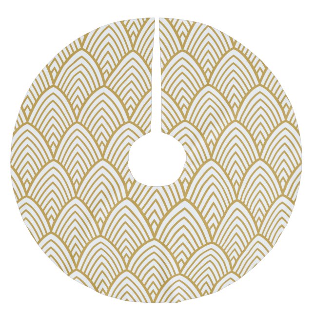 Art Deco geometric seamless pattern. Brushed Polyester Tree Skirt (Front)