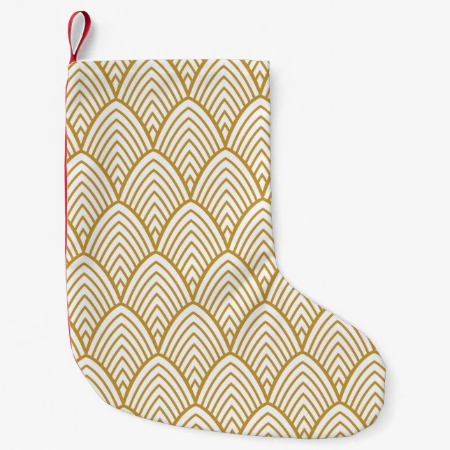 Art Deco geometric seamless pattern. Small Christmas Stocking (Front)