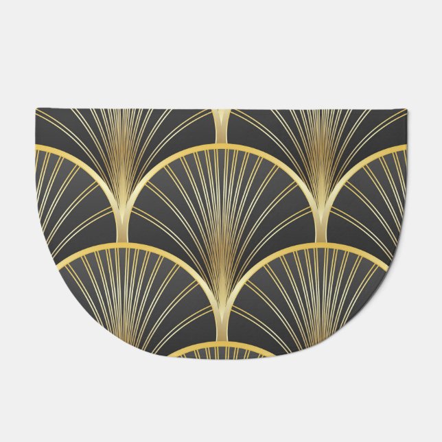 Art Deco Geometric Texture Illustration Doormat (Front)
