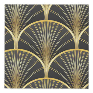 Art Deco Geometric Texture Illustration Faux Canvas Print