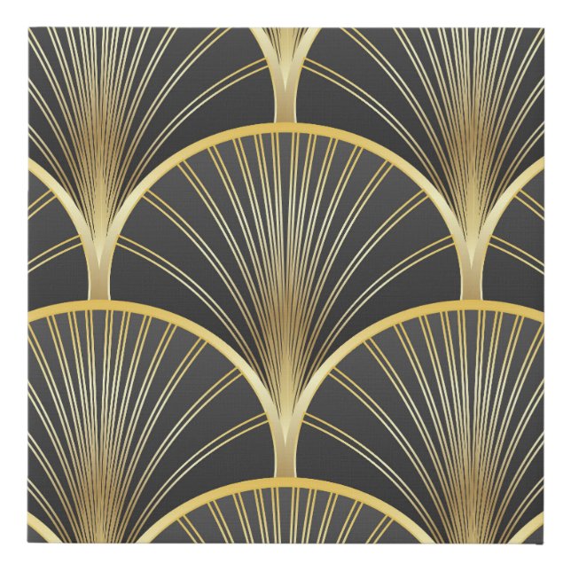 Art Deco Geometric Texture Illustration Faux Canvas Print (Front)