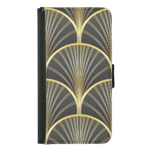 Art Deco Geometric Texture Illustration Samsung Galaxy S5 Wallet Case