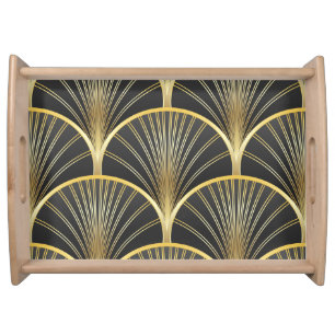 Art Deco Geometric Texture Illustration Serving Tray