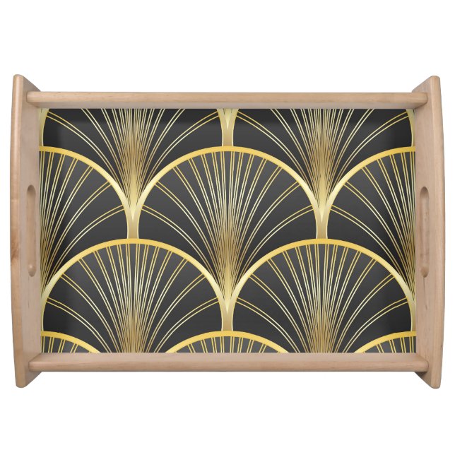 Art Deco Geometric Texture Illustration Serving Tray (Front)