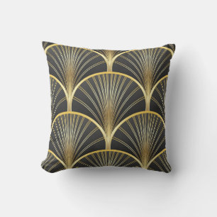 Art Deco Geometric Texture Illustration Throw Pillow