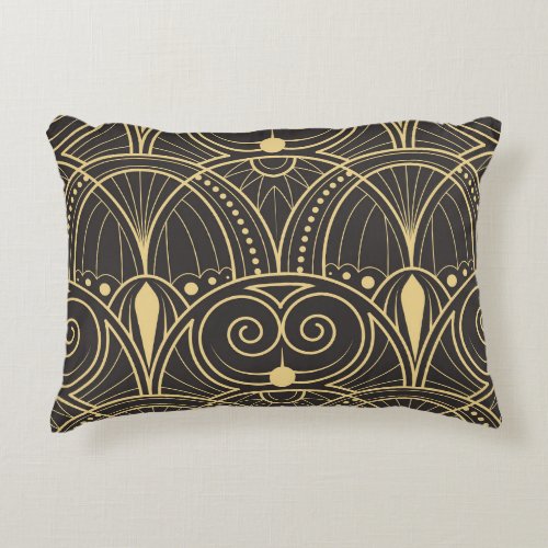 Art Deco Geometric Tiles Luxury Accent Pillow