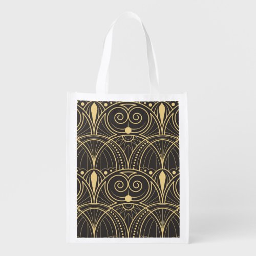 Art Deco Geometric Tiles Luxury Grocery Bag