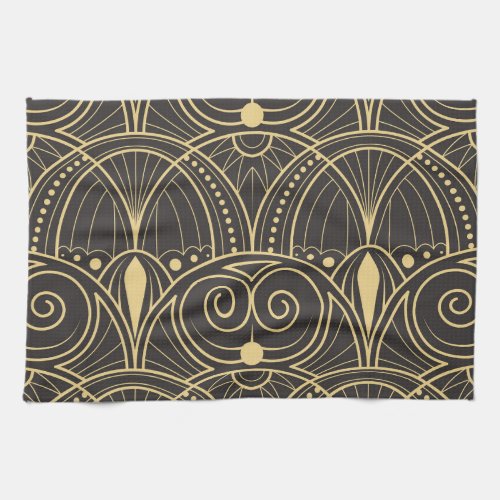 Art Deco Geometric Tiles Luxury Kitchen Towel