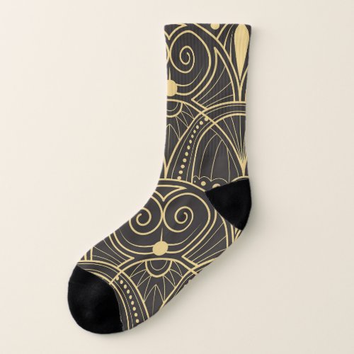 Art Deco Geometric Tiles Luxury Socks