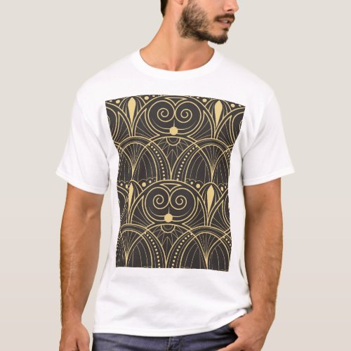 Art Deco Geometric Tiles Luxury T_Shirt