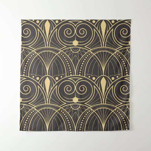 Art Deco Geometric Tiles Luxury Tapestry
