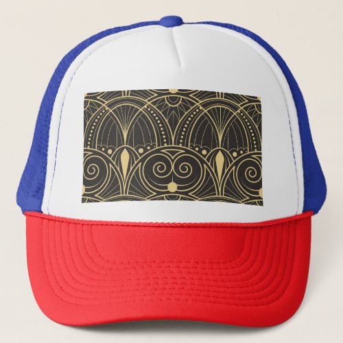 Art Deco Geometric Tiles Luxury Trucker Hat