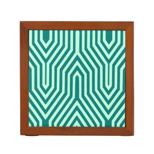 Art Deco Geometric - turquoise and aqua Desk Organizer