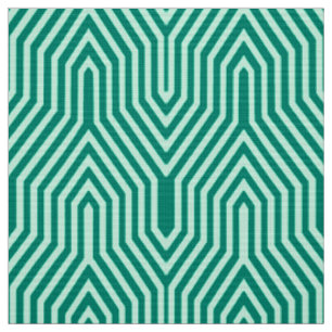 Art Deco Geometric - turquoise and aqua Fabric