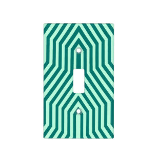 Art Deco Geometric - turquoise and aqua Light Switch Cover