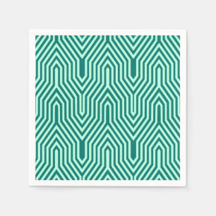 Art Deco Geometric - turquoise and aqua Napkins