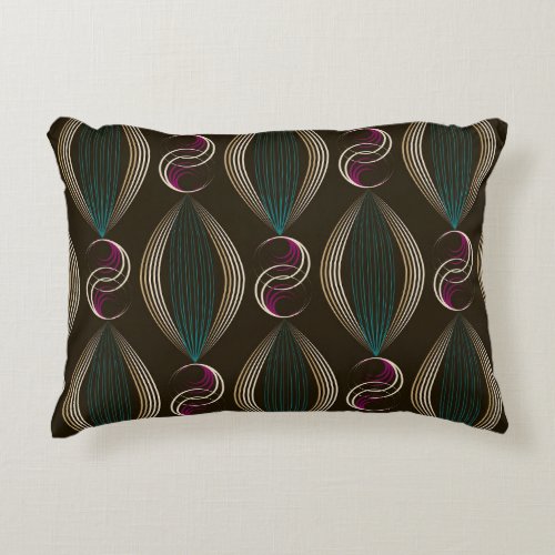 Art deco geometric vintage pattern accent pillow