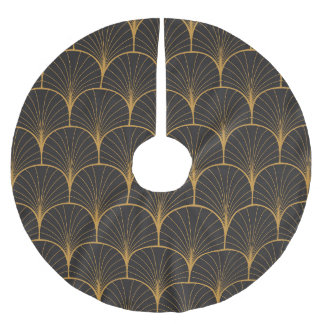 Art Deco, Geometric Vintage Pattern. Brushed Polyester Tree Skirt